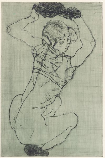 Krøjer sig af Egon Schiele