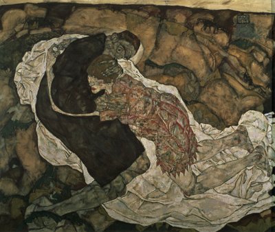Death and the Maiden (mand og pige) af Egon Schiele