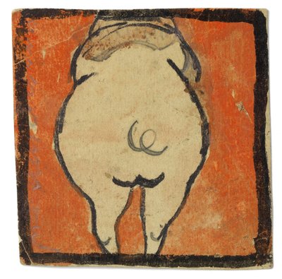 Entwurf für eine Wanddekoration im Atelier Wattmanngasse (Schwein von hinten?) af Egon Schiele