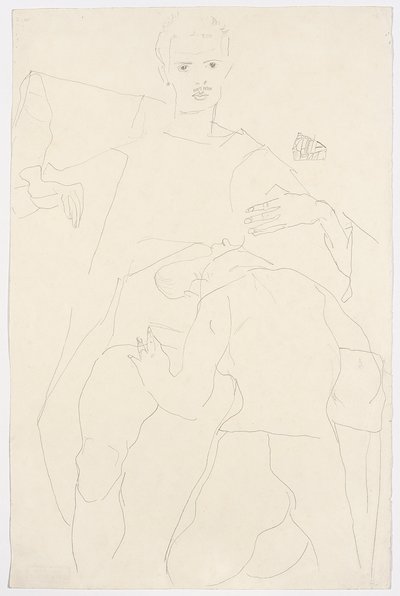 Erotisk scene af Egon Schiele