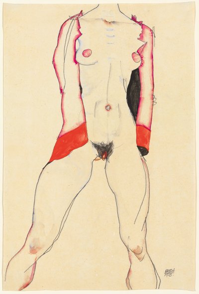 kvindelig torso; Kvindelig torso, 1913 af Egon Schiele