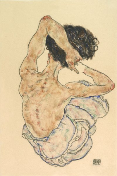 Kvindelig bagværk, 1917. af Egon Schiele