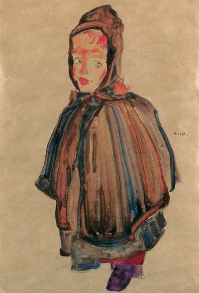 Pige med hætte, 1910 af Egon Schiele
