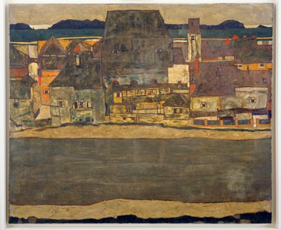 Häuser am Fluss II -Huse ved floden II ... af Egon Schiele