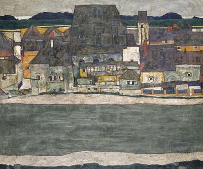 Huse ved floden Den gamle bydel, 1914 af Egon Schiele