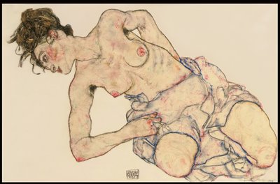 Kneider, halvnøgen kvinde, 1917 af Egon Schiele