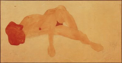 Liggende kvindelig nøgen af Egon Schiele