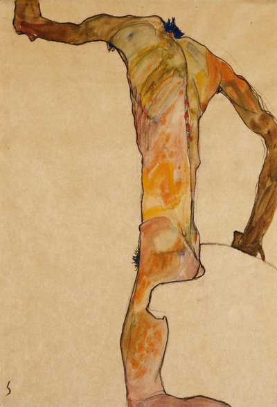 Mand Nøgen; Mandsloven, 1910 af Egon Schiele