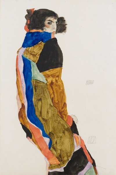 Moah. Værk af Egon Schiele (1890-1918), akvarel og gouache på papir af Egon Schiele