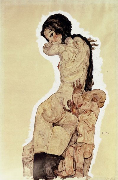 Mor og barn, 1910 af Egon Schiele