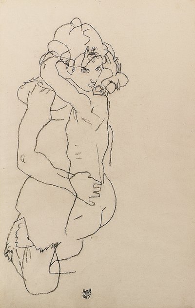 Mor og barn af Egon Schiele