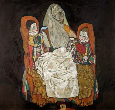 mor med to børn III af Egon Schiele