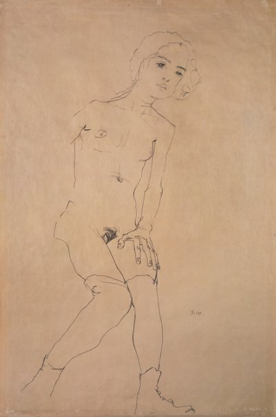 Nøgen, 1910 af Egon Schiele