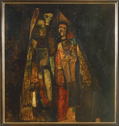 Åbenbaring (olie på lærred) af Egon Schiele