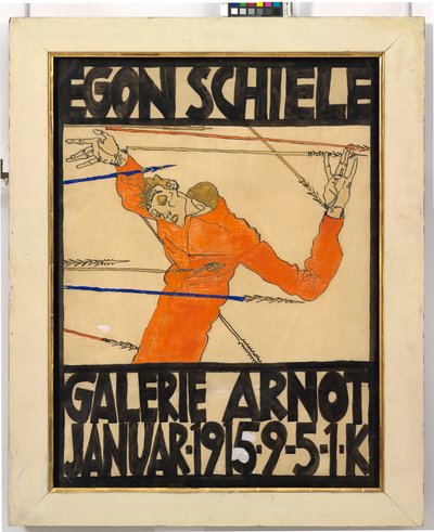 Plakat der Egon Schiele-Ausstellung in der Galerie Arnot af Egon Schiele