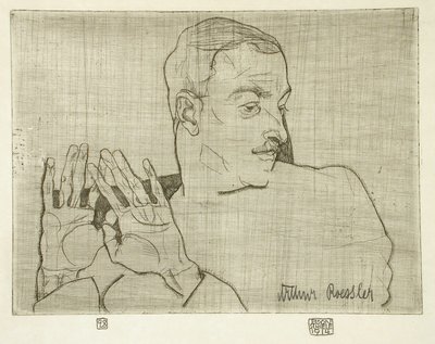 Portræt af Arthur Roessler af Egon Schiele