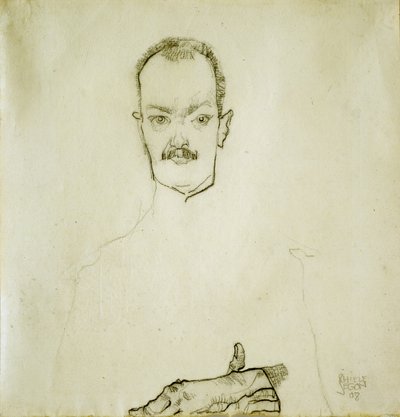 Portræt af Arthur Roessler, 1910 af Egon Schiele