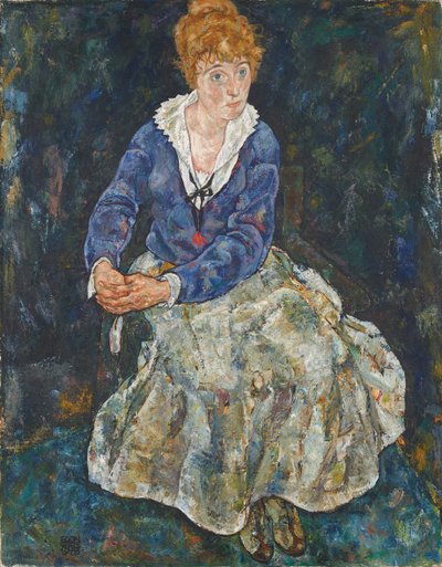 Portræt af Edith Schiele, kunstnerens kone, 1918. af Egon Schiele