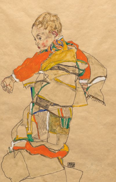 Portræt af et barn (Anton Peschka, Jr.) af Egon Schiele