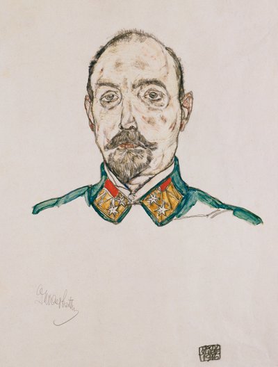 Portræt af en førstebetjent, 1916 af Egon Schiele