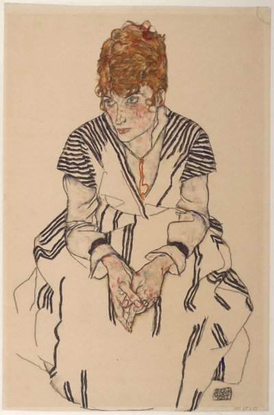Portræt af kunstnerens svigerinde, Adele Harms, 1917 af Egon Schiele