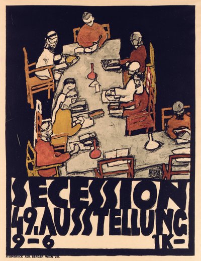 Plakat reklame Secession 49 Udstilling af Egon Schiele