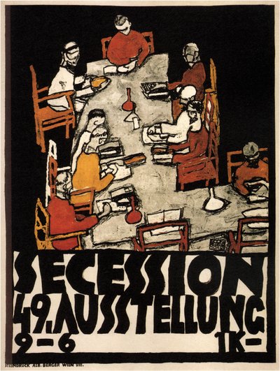 Plakat for Wiener Secession 49. udstilling, 1918 af Egon Schiele