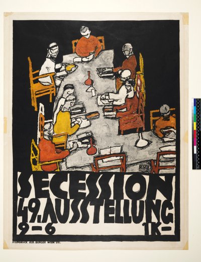 Plakat for Vienna Secession, 49. udstilling, Vennerne af Egon Schiele