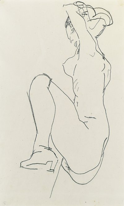 Kvindelig nøgen nøgen, 1913 af Egon Schiele