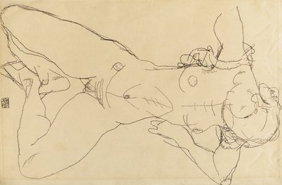 Liggende nøgen kvinde, 1914 af Egon Schiele