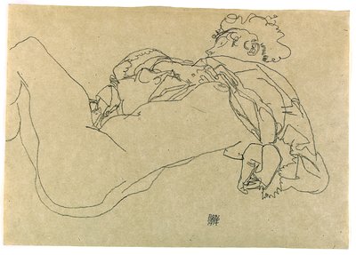 Liggende nøgen kvinde, 1914 af Egon Schiele