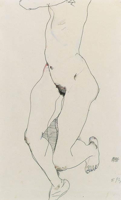 Løbende kvinde, 1913 af Egon Schiele