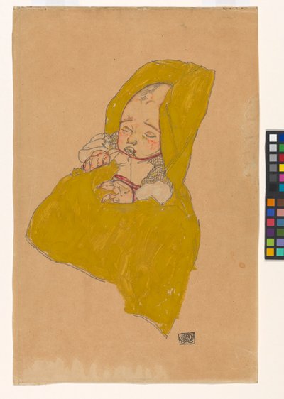 Säugling im Wickelpolster af Egon Schiele