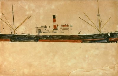 Skibe i havnen i Trieste af Egon Schiele