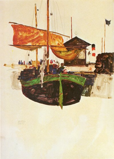 Skib i Triesten: nn af Egon Schiele