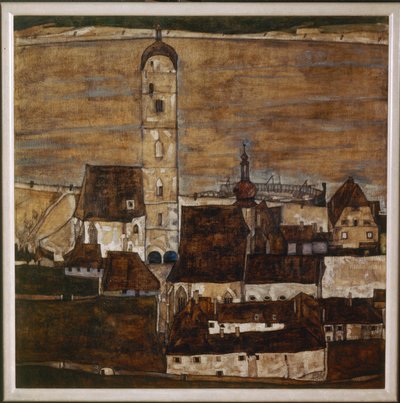 Stadt Stein II (maleri på lærred) af Egon Schiele