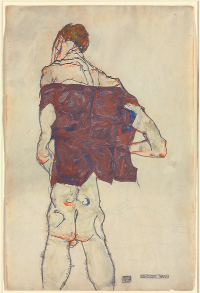 stående mand; Stående mand, 1913 af Egon Schiele