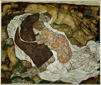 Tod und Maedchen (olie på lærred) af Egon Schiele