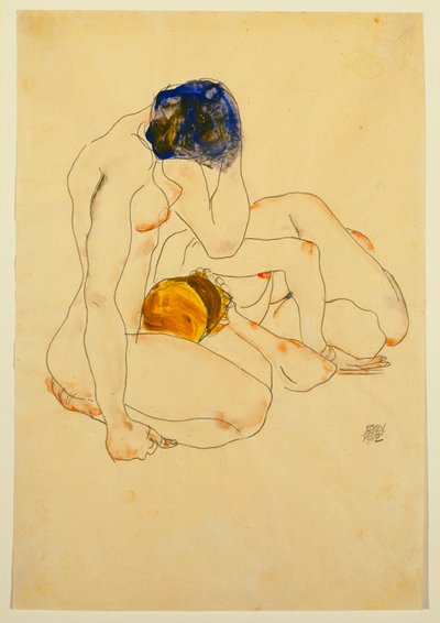 To Venner, 1912 af Egon Schiele