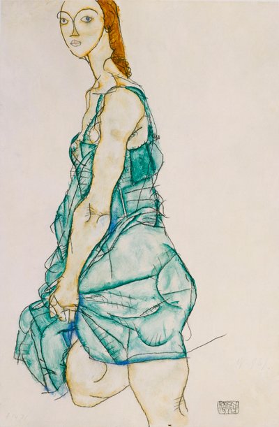 Opretstående stående kvinde, 1912 af Egon Schiele