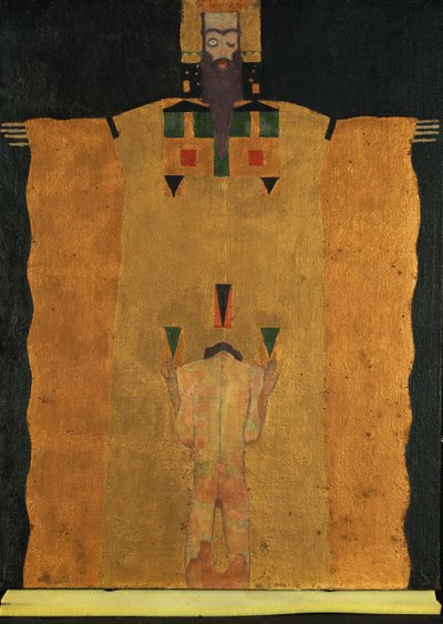 Vor Gott Vater Knees Der Jungling, 1908 af Egon Schiele
