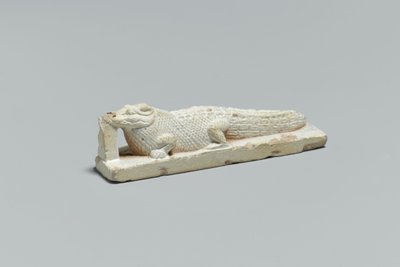 Krokodillefigur, fra Fayum, 332 BC-395 AD (fajance) af Egyptian