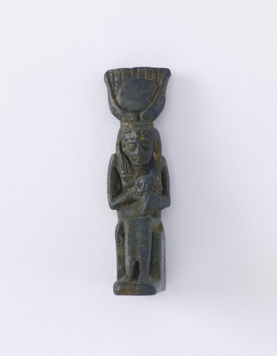 Figur af Isis og Horus, muligvis ptolemæisk periode, 305-30 f.Kr. (fajance) af Egyptian