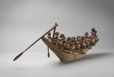 Model begravelsesbåd, fra Beni Hasan, sandsynligvis Middle Kingdom, ca. 2060-1786 (blandet medier) af Egyptian