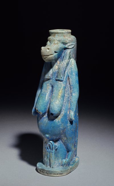 Taueret, flodhestegudinden, sandsynligvis sen periode, ca. 664-332 f.Kr. (fajance glaseret lertøj) af Egyptian