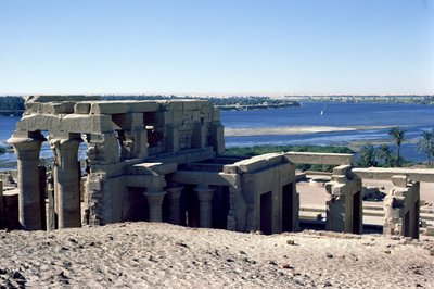Udsigt over det romerske og ptolemæiske dobbelttempel Sobek og Haroeris ved Nilen af Egyptian