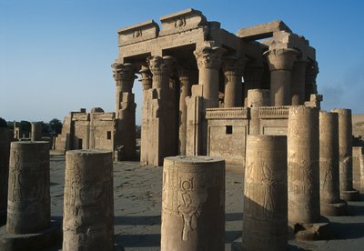 Udsigt over det romerske og ptolemæiske dobbelttempel Sobek og Haroeris ved Nilen af Egyptian