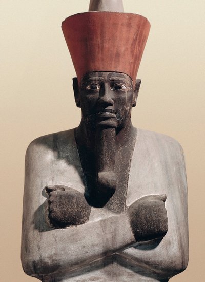 Statue af Mentuhotep II (malet sandsten) af Egyptian 11th Dynasty