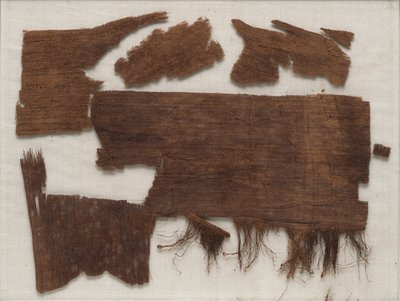 Fragmenter af egyptiske mumieindpakninger fundet i kisten i Senbi, Mellemriget, ca. 1918-1859 f.Kr. af Egyptian 12th Dynasty
