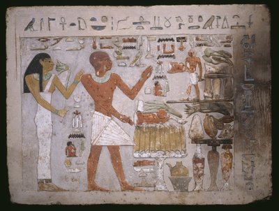Vægfragment fra graven af Amenemhet og hans kone Hemet, Mellemriget af Egyptian 12th Dynasty